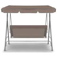 Milano Outdoor Swing Bench Seat Chair Canopy Furniture 3 Seater Garden Hammock - Coffee
