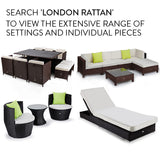 London Rattan Ottoman Outdoor Wicker Furniture Sofa Garden Lounge Foot Stool