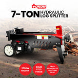 Yukon 7 Ton Electric Log Splitter With Side Protectors Axe Wood Cutter