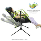 Camping Chair Foldable Swing Luxury Recliner Relaxation Swinging Comfort Lean Back Outdoor Folding Chair Outdoor Freestyle Portable Folding Rocking Chair Blue