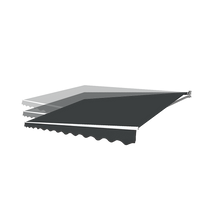 Motorised Outdoor Folding Arm Awning Retractable Sunshade Canopy Grey 5.0m x 2.5m