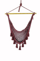 Deluxe Extra Large Mexican Hammock Chair in Outdoor Cotton Colour Maroon