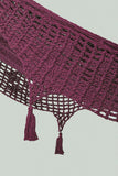 Outdoor undercover cotton Mayan Legacy hammock with hand crocheted tassels Queen Size Maroon