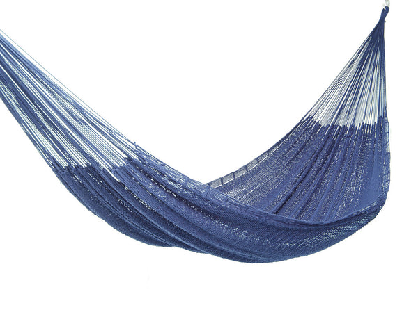 Outdoor undercover cotton Mayan Legacy hammock King size Blue