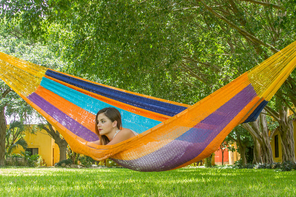 Outdoor undercover cotton Mayan Legacy hammock King size Alegra